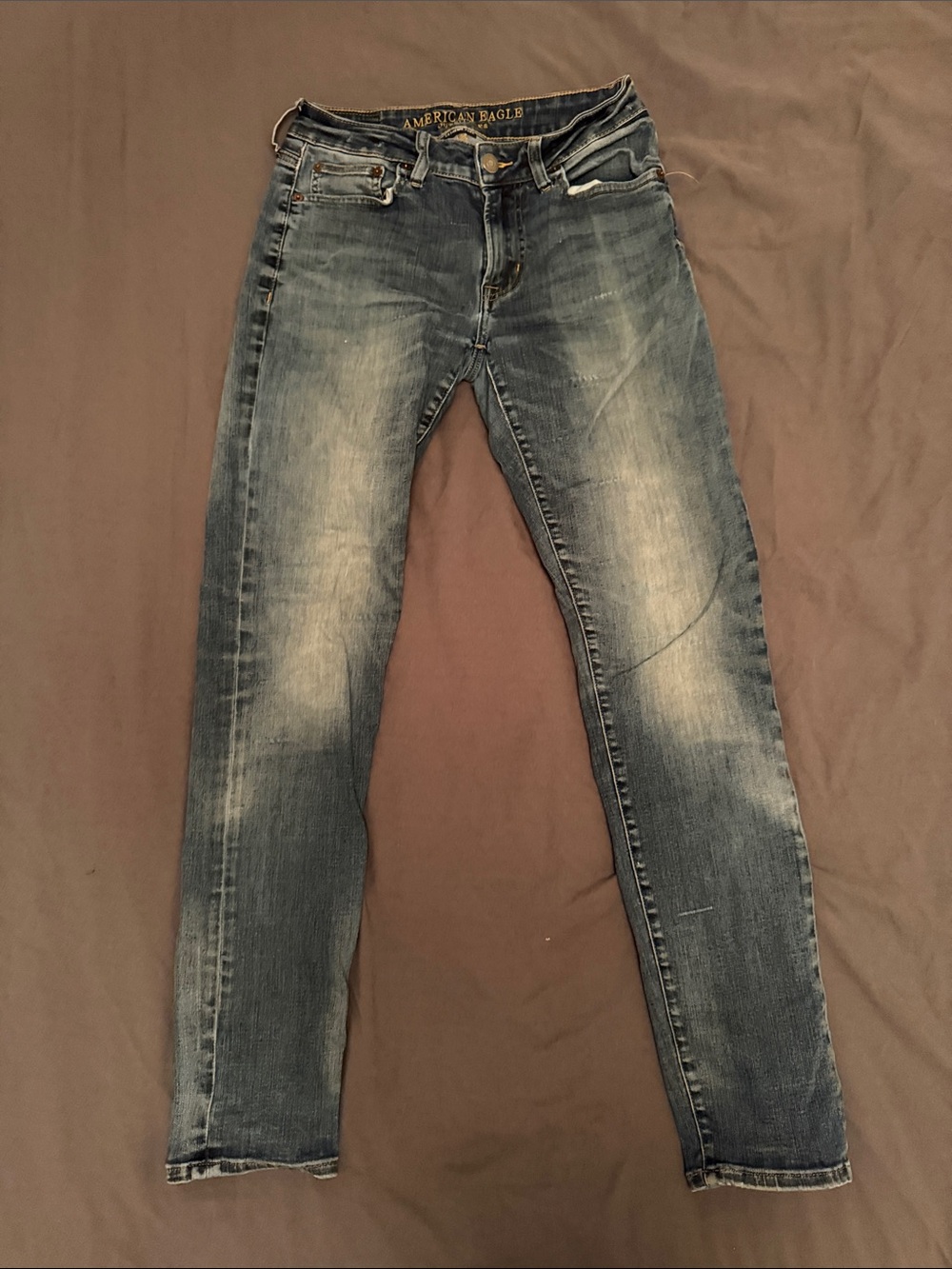 American Eagle Outfitters Slim Straight Faded Blue Jeans